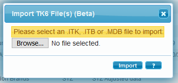 screenshot of import tk6 files dialog